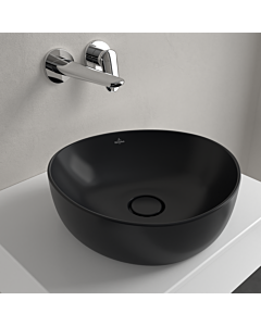 Villeroy und Boch Antao countertop washbasin 4A7240R7 40x39.5cm, asymmetric, without overflow, pure black C-plus