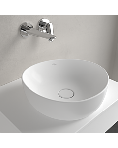 Villeroy und Boch Antao countertop washbasin 4A7240RW 40x39.5cm, asymmetrical, without overflow, stone white C-plus