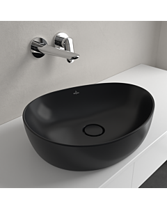 Villeroy und Boch Antao countertop washbasin 4A7351R7 51x40cm, asymmetric, without overflow, pure black C-plus