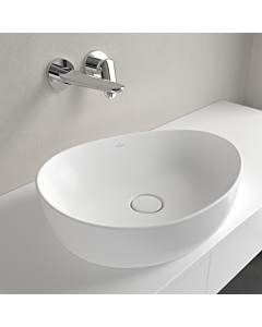 Villeroy und Boch Antao countertop washbasin 4A7351RW 51x40cm, asymmetrical, without overflow, stone white C-plus