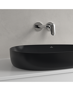 Villeroy und Boch Antao countertop washbasin 4A7465R7 65x40cm, asymmetric, without overflow, pure black C-plus