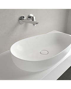 Villeroy und Boch Antao countertop washbasin 4A7465RW 65x40cm, asymmetrical, without overflow, stone white C-plus
