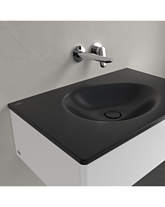 Villeroy & Boch Antao vanity washbasin 800x500mm 4A7583R7 rectangle o. ÜL. Pure Black CeramicPlus
