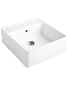 Villeroy und Boch single basin sink 632061RW waste set, manual operation, mounting kit, stone white
