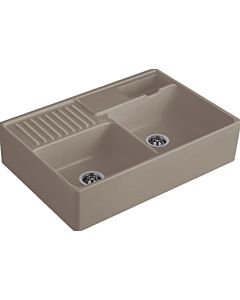 Villeroy und Boch double bowl sink 632391TR waste set, manual operation, waste bowl, timber