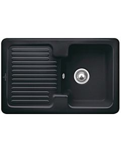 Villeroy & Boch Condor sink 674501S5 with waste set and manual operation, Ebony