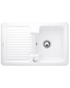 Villeroy & Boch Condor sink 674502R1 with waste set and eccentric actuation, white