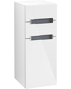 Villeroy und Boch Subway 2.0 side cabinet A7120RDH 35.6x85.7cm, left, matt silver, silver-grey, glossy white handle