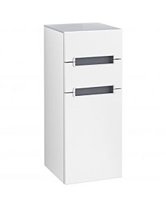 Villeroy und Boch Subway 2.0 side cabinet A7120RMS 35.6x85.7cm, left, matt silver, silver-grey, matt white handle