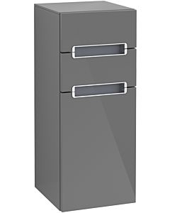 Villeroy und Boch Subway 2.0 side cabinet A7121RFP 35.6x85.7cm, left, chrome handle, silver-grey, glossy grey