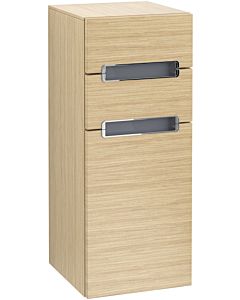 Villeroy und Boch Subway 2.0 side cabinet A7121SVJ 35.6x85.7cm, left, chrome handle, white, nordic oak