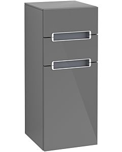 Villeroy und Boch Subway 2.0 side cabinet A7131RFP 35.6x85.7cm, right, chrome handle, silver-grey, glossy grey
