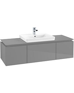 Villeroy & Boch Legato Waschtischunterschrank B68400FP 140x38x50cm, Glossy Grey
