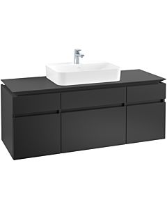 Villeroy & Boch Legato meuble sous-vasque B76000PD 140x55x50cm, Black Matt Lacquer