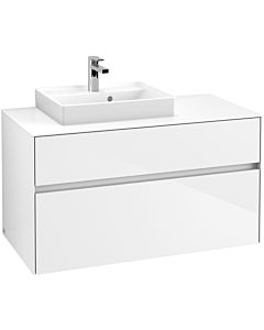 Villeroy & Boch Collaro Waschtischunterschrank C01400DH 100x54,8x50cm, Waschtisch links, Glossy White