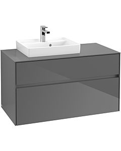 Villeroy & Boch Collaro Waschtischunterschrank C01400FP 100x54,8x50cm, Waschtisch links, Glossy Grey