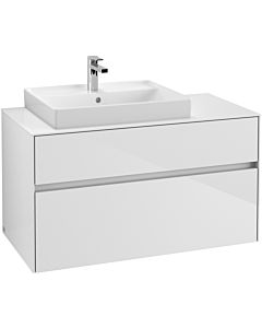 Villeroy & Boch Collaro Villeroy & Boch C01700DH 100x54.8x50cm, meuble-lavabo gauche, Glossy White