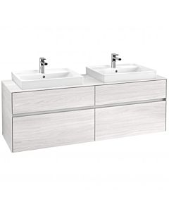 Villeroy & Boch Collaro Waschtischunterschrank C02400E8 160x54,8x50cm, für 2 Waschtische, White Wood