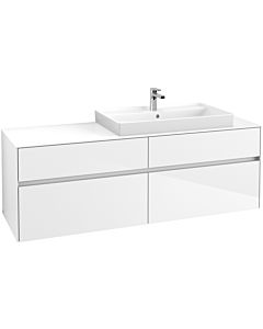 Villeroy & Boch Collaro Waschtischunterschrank C02700DH 160x54,8x50cm, Waschtisch rechts, Glossy White