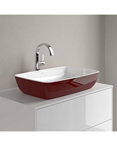 Villeroy und Boch Artis Vasque à poser 417258BCS9 58x38cm, sans trou pour robinetterie, sans trop-plein, Bordeaux