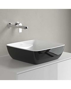 Villeroy & Boch Artis vasque à poser 417841BCT8 41x41cm, sans trou pour robinetterie, sans trop-plein, Coal Black