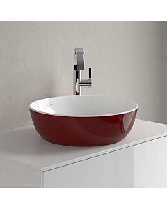 Villeroy und Boch Artis Vasque à poser 417943BCS9 Ø 43 cm, sans trou pour robinetterie, sans trop-plein, Bordeaux