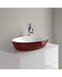Villeroy und Boch Artis Vasque à poser 419861BCS9 61x41cm, sans trou pour robinetterie, sans trop-plein, Bordeaux