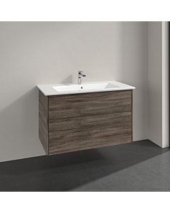 Villeroy & Boch Meuble sous-vasque Finero S00503RKR1 avec lavabo, Stone Oak, 2 tiroirs