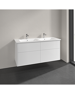 Villeroy & Boch Finero Meubles set S00505DHR1 lavabo double avec meuble, Glossy White , 4 tiroirs