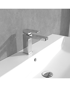Villeroy und Boch Architectura Square mitigeur lavabo TVW12500100061 avec tirants garniture de vidange , chromé