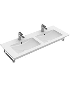 Villeroy und Boch Venticello furniture double washbasin 4111DLRW 130x50cm, stone white C-plus, with tap hole, with overflow