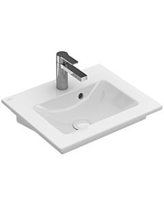 Villeroy und Boch Venticello washbasin 412450RW 50x42cm, stone white C-plus, with tap hole, with overflow