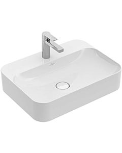 Villeroy und Boch Finion washbasin 414261RW 60x44, 5cm, stone white C +, middle cock hole pierced, without overflow