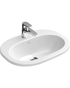 Villeroy & Boch O.Novo lavabo à poser 416156R1 56 x 40,5 cm, Ceramicplus blanc, avec trou pour robinetterie