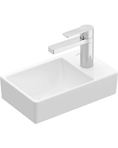 Villeroy und Boch Avento Handwaschbecken 43003L01 36 x 22 cm, 1 Hahnloch, ohne Überlauf, links, weiß