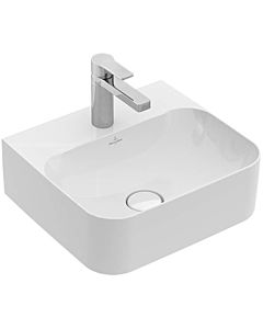 Villeroy und Boch Finion Hand washbasin 436444RW 43x39cm, stone white C +, 1 tap hole, concealed overflow