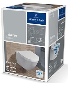 Villeroy & Boch Artis Combi-Pack-Wand-Tiefspüler 4670T901 weiß, TwistFlush, mit WC-Sitz