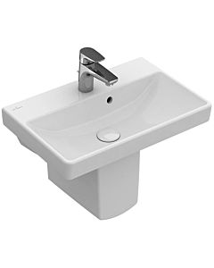 Villeroy und Boch Avento washbasin compact 4A0055RW 55 x 37 cm, 2000 tap hole, with overflow, stone white C-plus