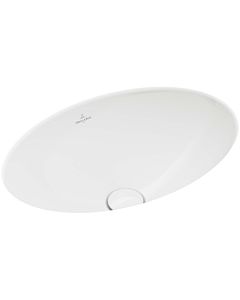 Villeroy und Boch Loop &amp; friends undermount washbasin 4A5400RW oval, without tap hole bank, with overflow, 48.5 x 32.5 cm, stone white C-plus