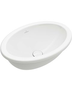 Villeroy und Boch Loop &amp; friends built-in washbasin 4A6100R1 oval, without tap hole bank, with overflow, 50.5 x 36 cm, white C-plus