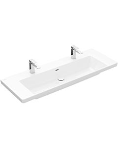 Villeroy und Boch Subway 3. 1930 washbasin 4A70D101 130x47cm, with 2 tap holes / without overflow, white
