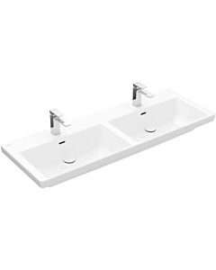 Villeroy und Boch Subway 3. 1930 double cabinet washbasin 4A71D1R1 130x47cm, each with 2000 tap hole / without overflow, white C-plus