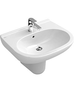 Villeroy & Boch O.Novo lavabo 51605601 55 x 45 cm, blanc, avec trou pour robinetterie, sans trop-plein