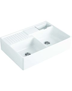 Villeroy und Boch double basin sink 632391M1 waste set, manual operation, leftover bowl, mosaic