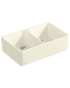 Villeroy und Boch double bowl sink 638002RW waste set with eccentric actuation, stone white
