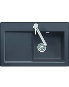 Villeroy und Boch Subway sink 67141FJ0 basin on the right, with waste set and manual operation, chromite