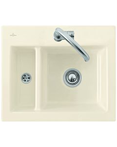 Villeroy und Boch Subway sink 67801FFU with waste set and manual operation, Ivory