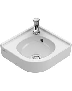 Villeroy und Boch O.NOVO Compact corner hand washbasin 731033R1 32 cm side length, 2000 tap hole, without overflow, white C-plus