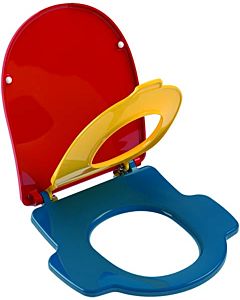 Villeroy und Boch O.novo kids WC seat 8M12619C with lid, for children, hinges stainless steel, Ocean Blue / Sunshine Yellow / Cherry Red