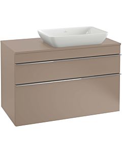 Villeroy und Boch Venticello vanity unit A94302FP 95.7 x 60.6 x 50.2 cm, washbasin on the right, white handle, Glossy Grey